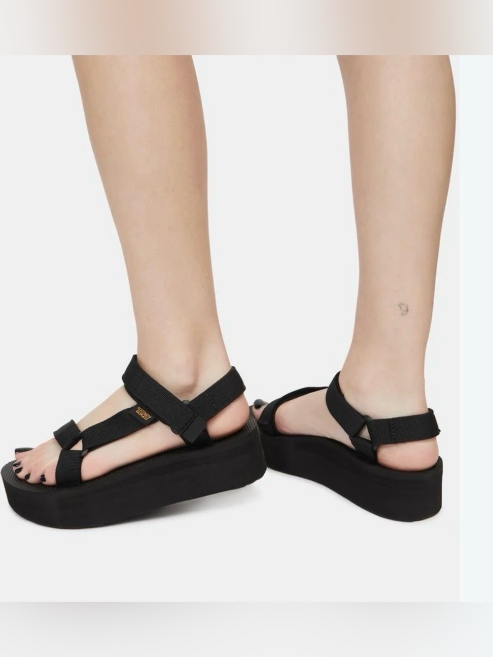 Teva Black Flatform Platform Sports Universal Chunky Sandals